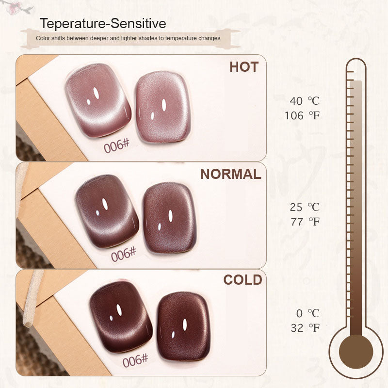 16pcs/lot Heat-temperature Color Changeable Cat Eye Nail Gel Polish Set