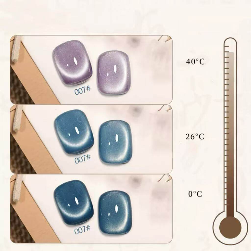 16pcs/lot Heat-temperature Color Changeable Cat Eye Nail Gel Polish Set