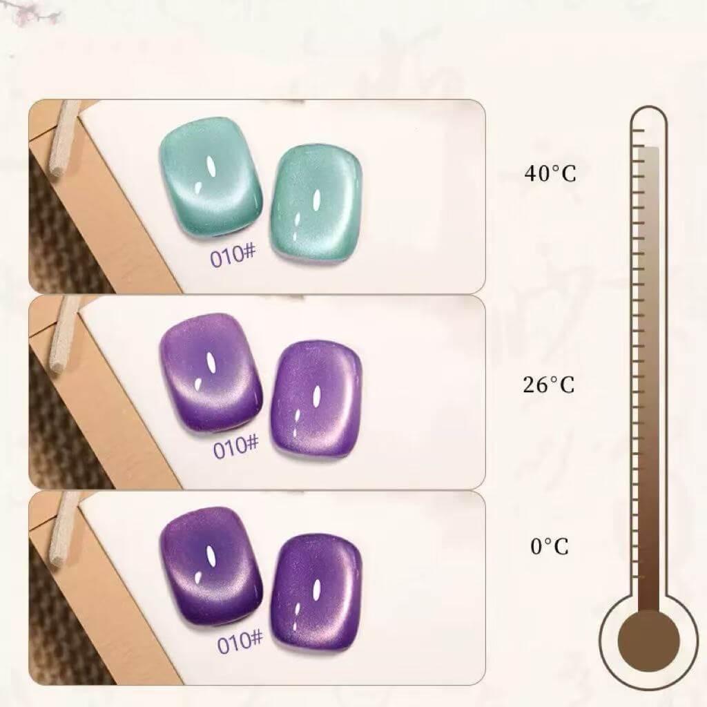 16pcs/lot Heat-temperature Color Changeable Cat Eye Nail Gel Polish Set