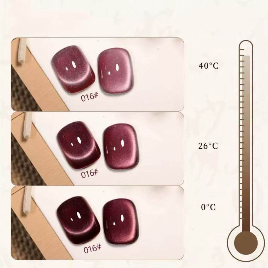 16pcs/lot Heat-temperature Color Changeable Cat Eye Nail Gel Polish Set