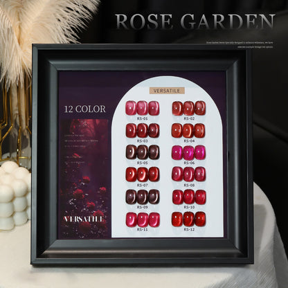 12pcs/lot Rose Garden Set Cat Eye Nail Gel Polish Set