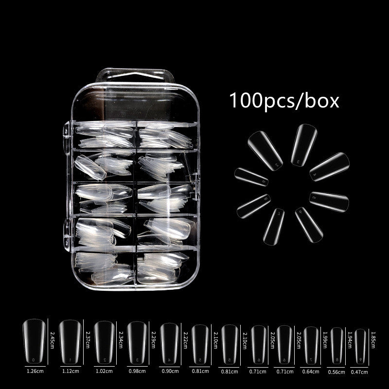 100pcs/box Natural Transparent Seamless Fake Nails Full Coverage False Nails Tips