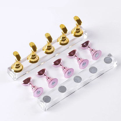 Nail Holder Nail Display Stand Tips Holder Magnetic Nail Practice Stand