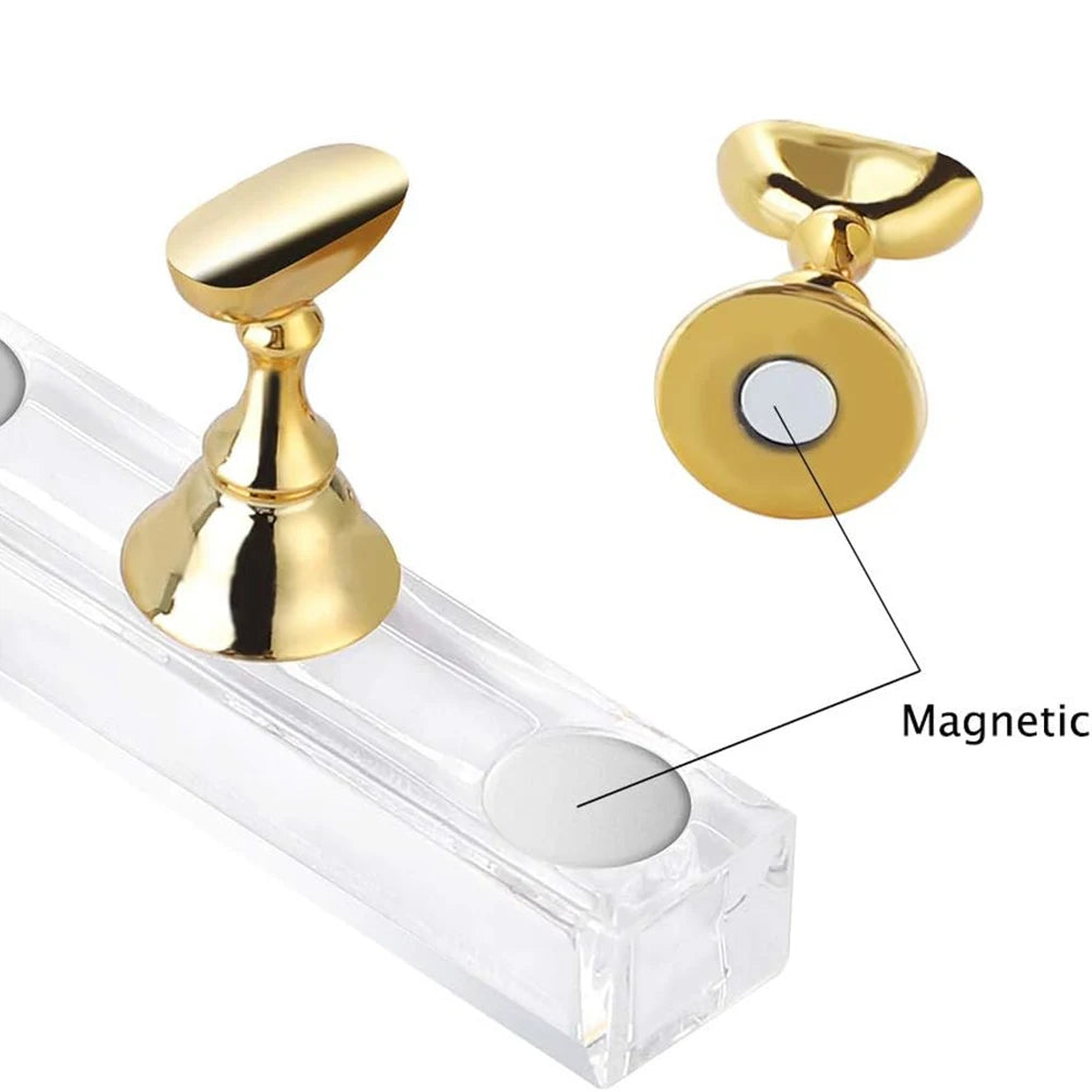 Nail Holder Nail Display Stand Tips Holder Magnetic Nail Practice Stand