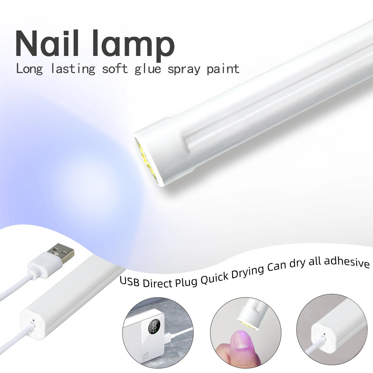 2 in 1 Silicone Head LCD Display Flash Curing Gel Light Rechargeable Mini UV Led Nail Lamp