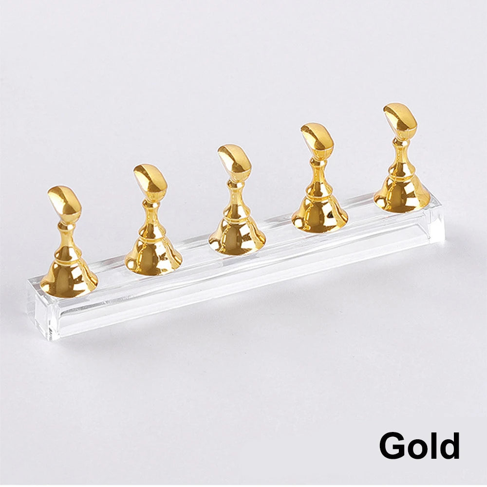 Nail Holder Nail Display Stand Tips Holder Magnetic Nail Practice Stand