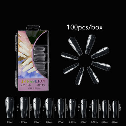 100pcs/box Natural Transparent Seamless Fake Nails Full Coverage False Nails Tips