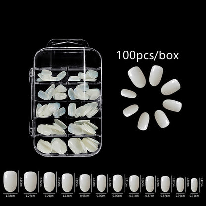 100pcs/box Natural Transparent Seamless Fake Nails Full Coverage False Nails Tips