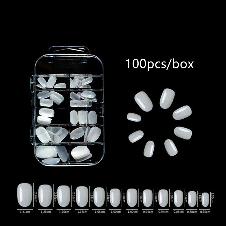 100pcs/box Natural Transparent Seamless Fake Nails Full Coverage False Nails Tips