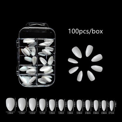 100pcs/box Natural Transparent Seamless Fake Nails Full Coverage False Nails Tips