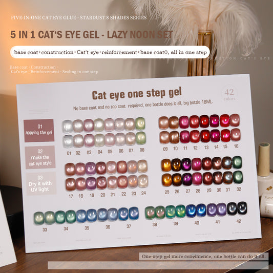 42pcs/lot 5 in 1 one step Cat Eye Gel -Lazy Noon Set