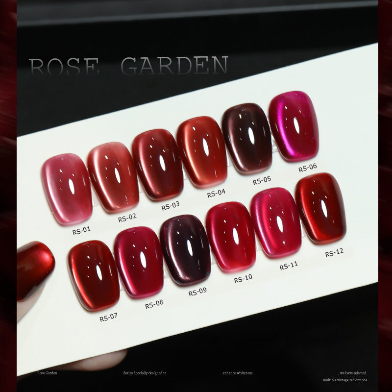12pcs/lot Rose Garden Set Cat Eye Nail Gel Polish Set