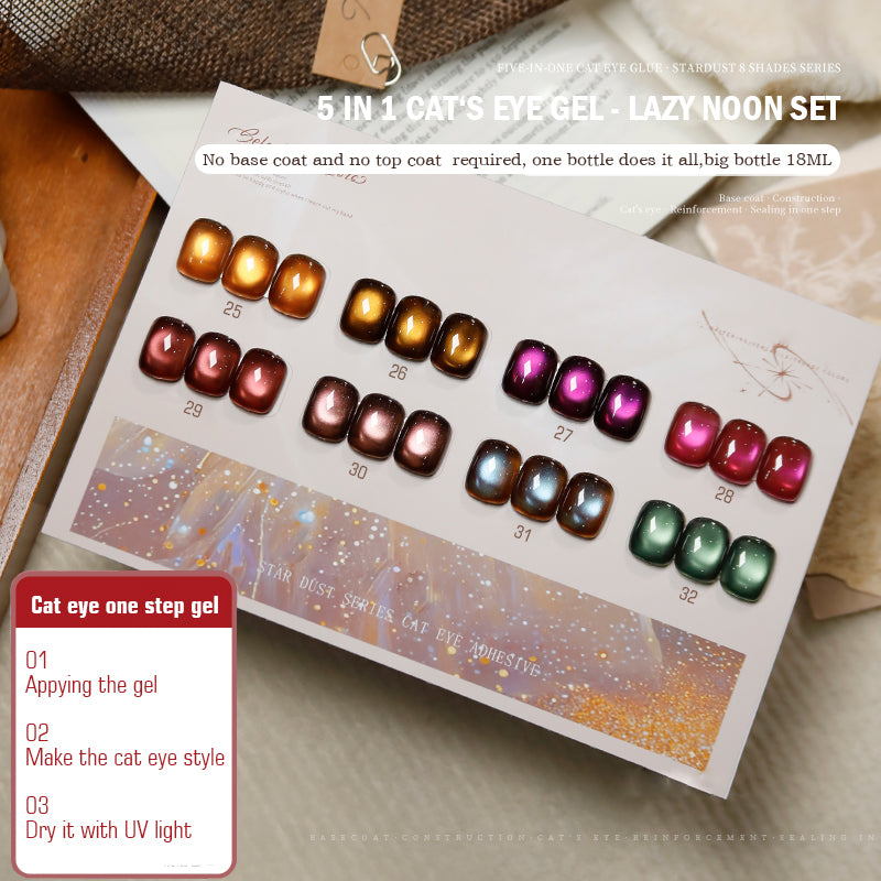 42pcs/lot 5 in 1 one step Cat Eye Gel -Lazy Noon Set