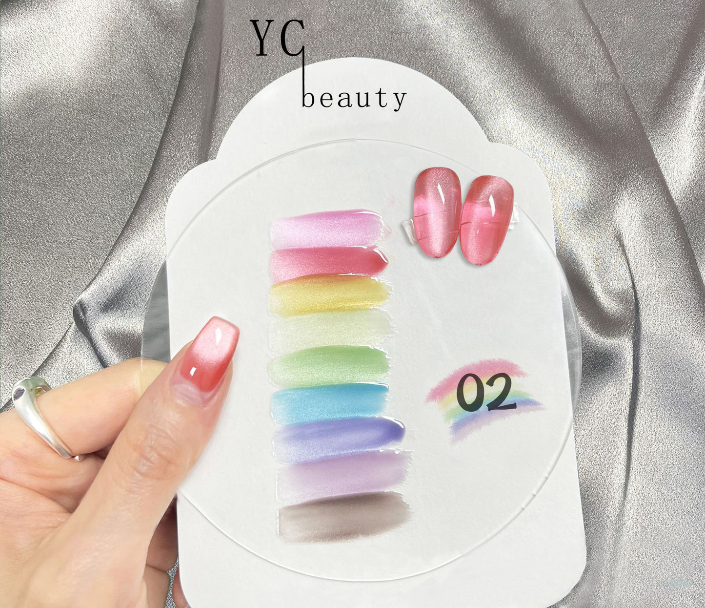 9pcs/lot Rainbow Light Cat Eye Nail Polish Set