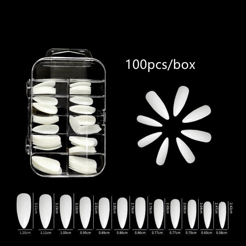 100pcs/box Natural Transparent Seamless Fake Nails Full Coverage False Nails Tips