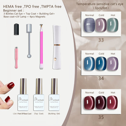 US-Shipping 27colors/lot  Set Cat Eye Nail Gel Polish Hema free TPO free TMPTA free
