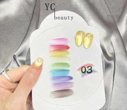 9pcs/lot Rainbow Light Cat Eye Nail Polish Set