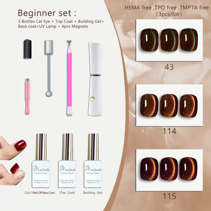 US-Shipping 27colors/lot  Set Cat Eye Nail Gel Polish Hema free TPO free TMPTA free