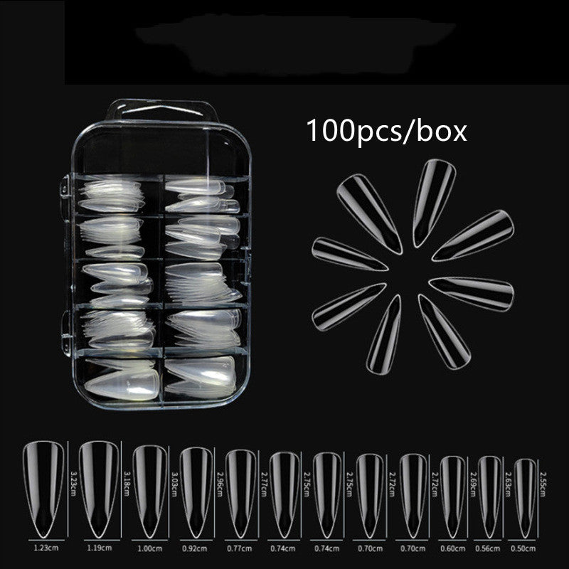 100pcs/box Natural Transparent Seamless Fake Nails Full Coverage False Nails Tips