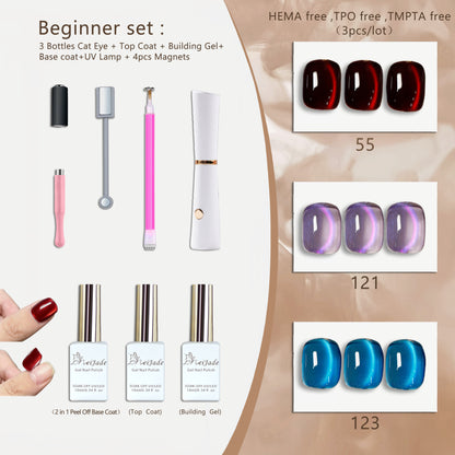 US-Shipping 27colors/lot  Set Cat Eye Nail Gel Polish Hema free TPO free TMPTA free
