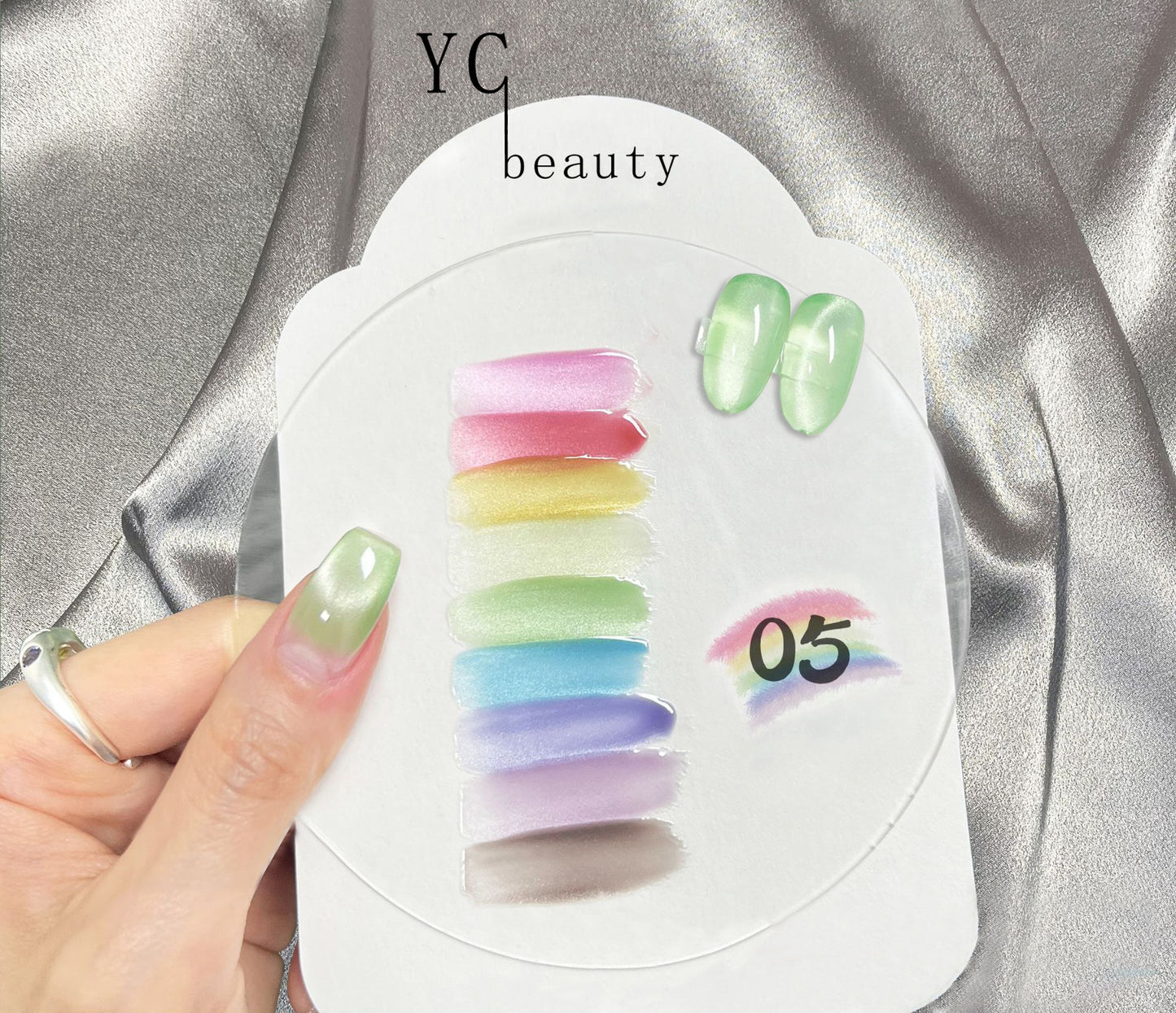 9pcs/lot Rainbow Light Cat Eye Nail Polish Set