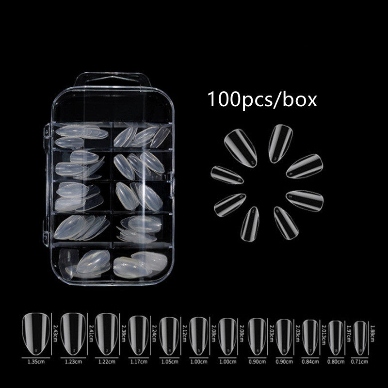 100pcs/box Natural Transparent Seamless Fake Nails Full Coverage False Nails Tips