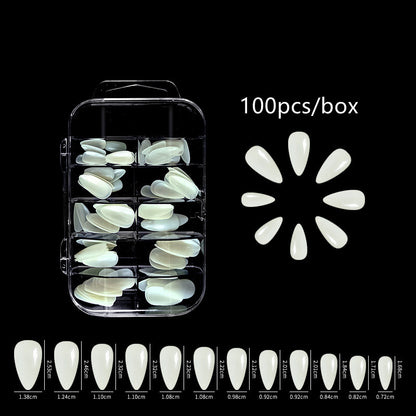 100pcs/box Natural Transparent Seamless Fake Nails Full Coverage False Nails Tips