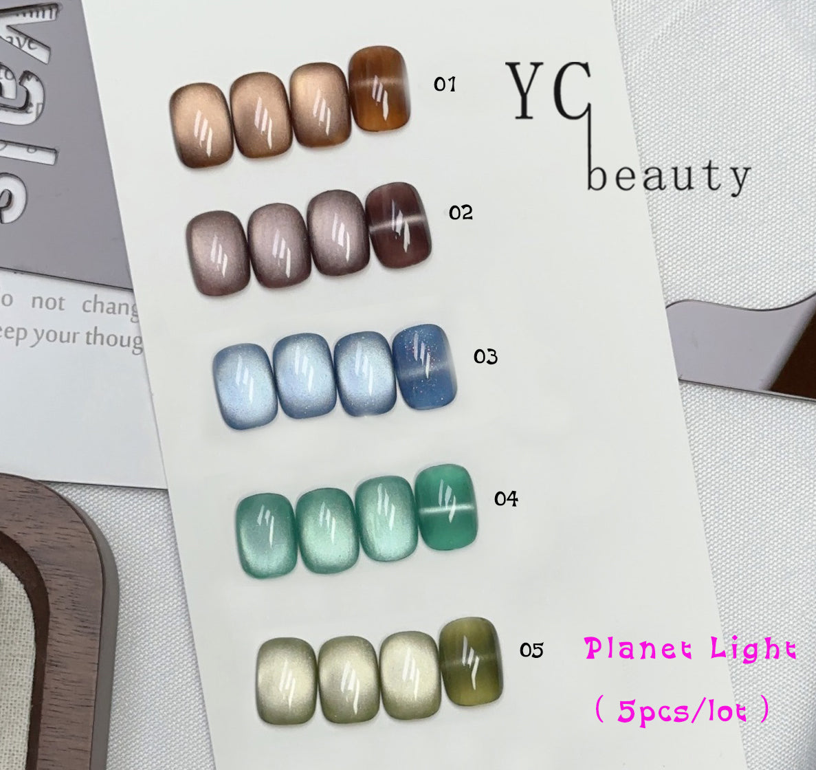 5 bottles/lot Planet Light Cat Eye Nail Polish Set-12ML