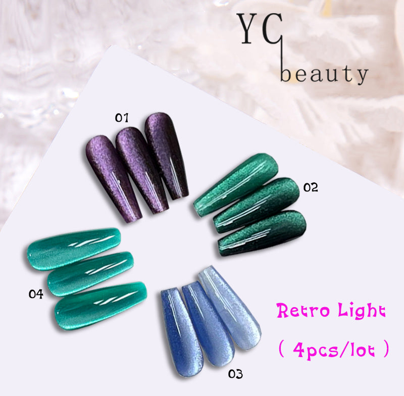 4pcs/lot RetroLight Cat Eye Nail Polish Set