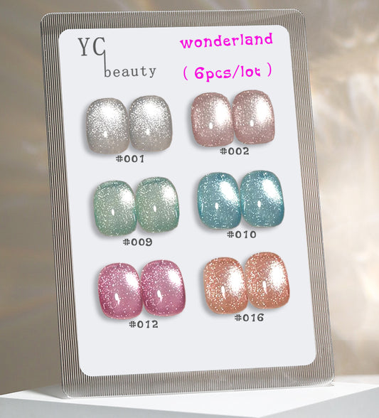 6pcs/lot Wanderland Light Cat Eye Nail Polish Set 16ml