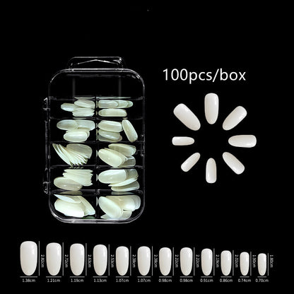 100pcs/box Natural Transparent Seamless Fake Nails Full Coverage False Nails Tips