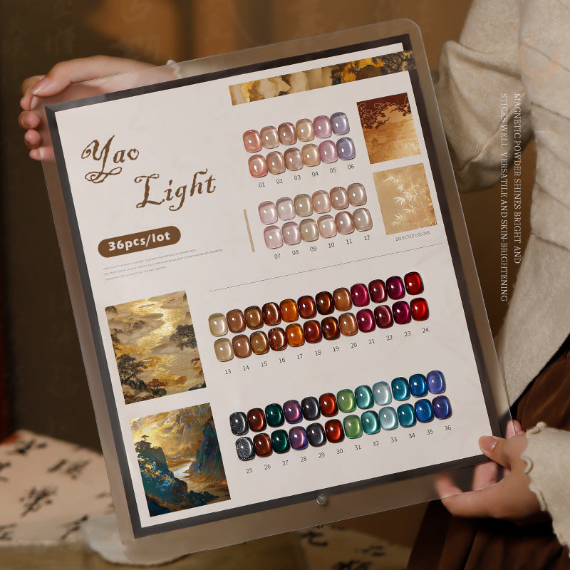 36pcs/lot Yao Light Set Cat Eye Nail Gel Polish Set