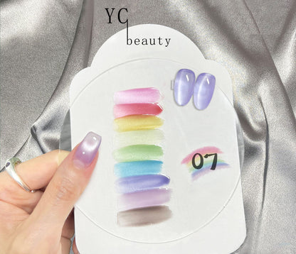 9pcs/lot Rainbow Light Cat Eye Nail Polish Set