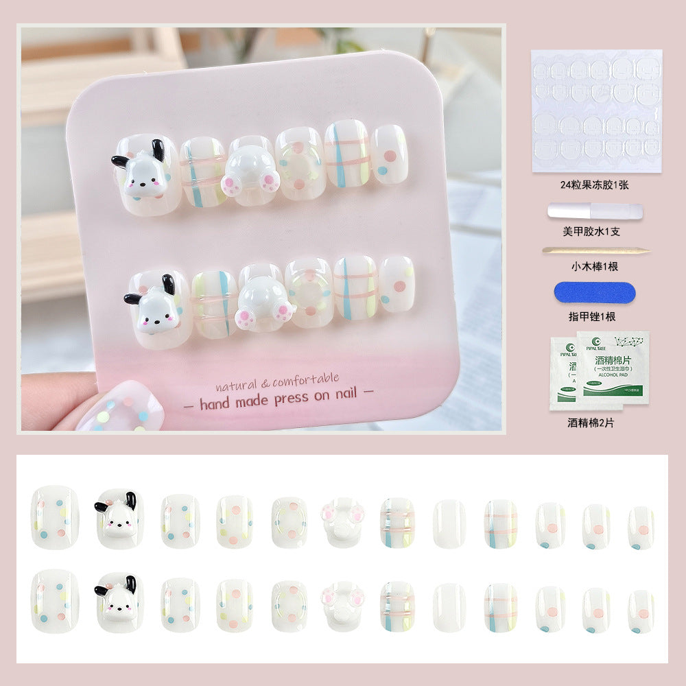 24Pcs Short Press On Nails for Daily Use