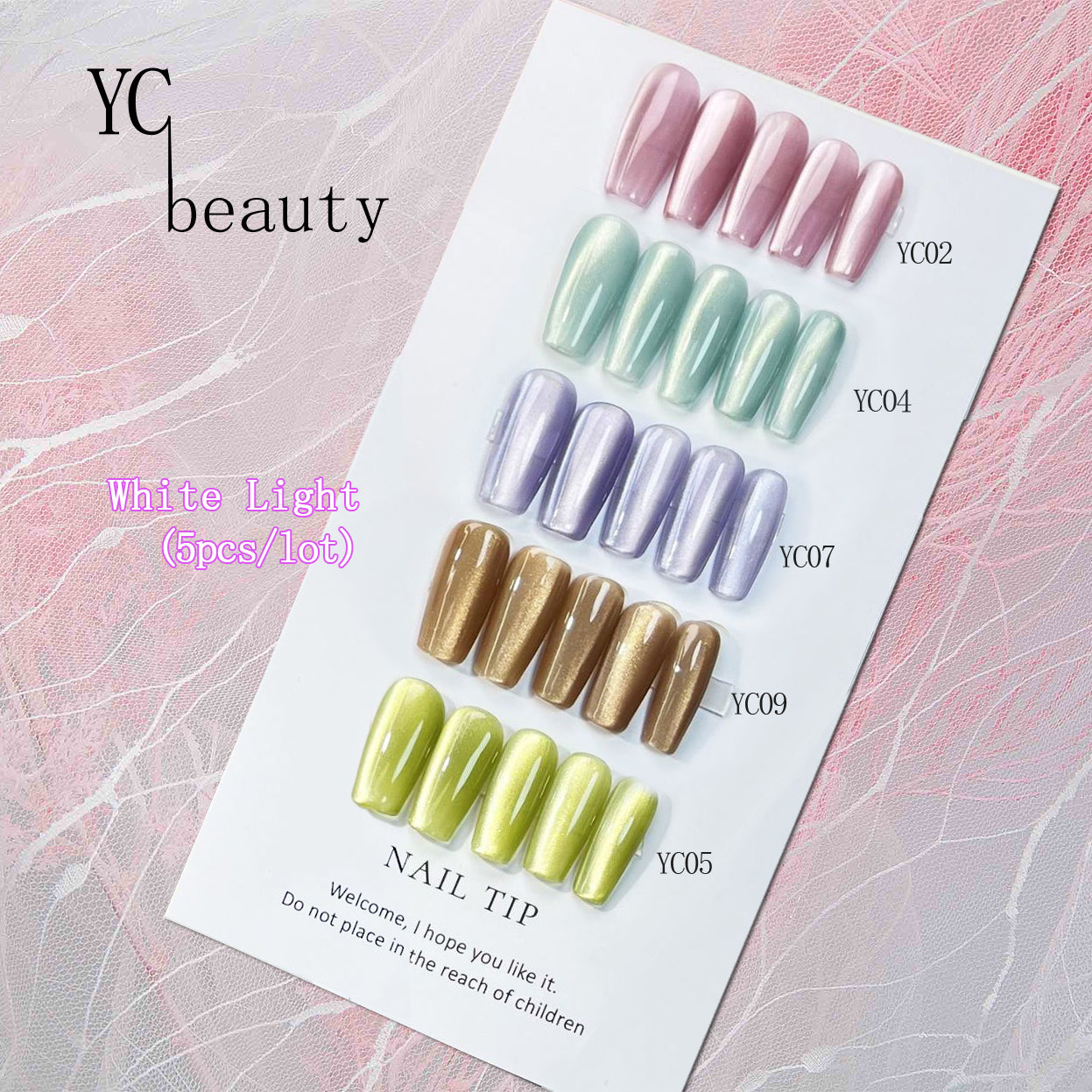 5pcs/lot White Light Cat Eye Nail Polish Set