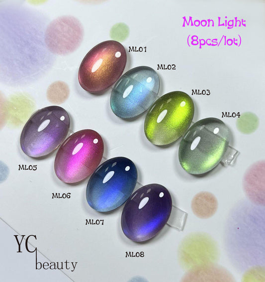 8pcs/lot Moon Light Cat Eye Nail Polish Set