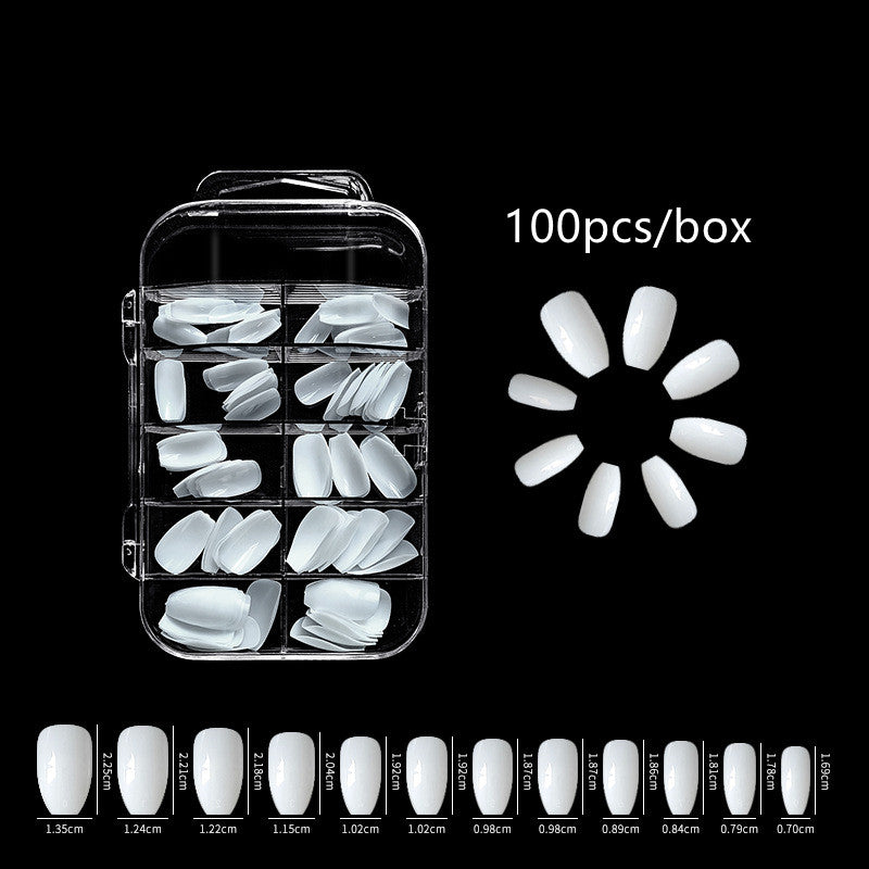 100pcs/box Natural Transparent Seamless Fake Nails Full Coverage False Nails Tips