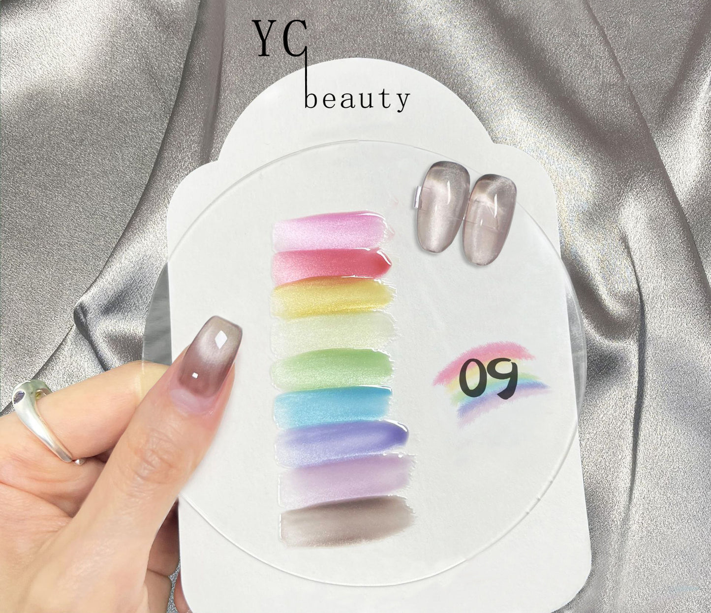 9pcs/lot Rainbow Light Cat Eye Nail Polish Set