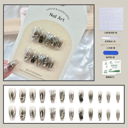 24Pcs Long Press On Nails for Daily Use