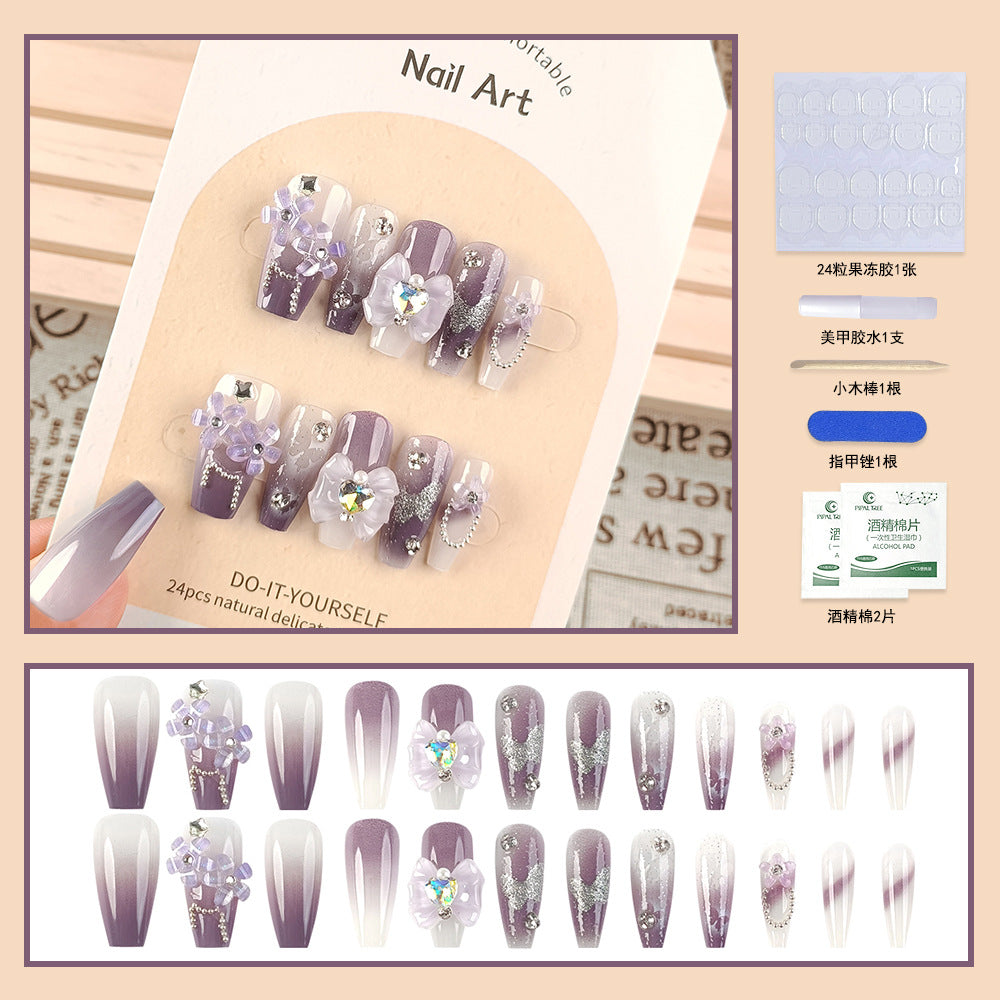 24Pcs Long Press On Nails for Daily Use