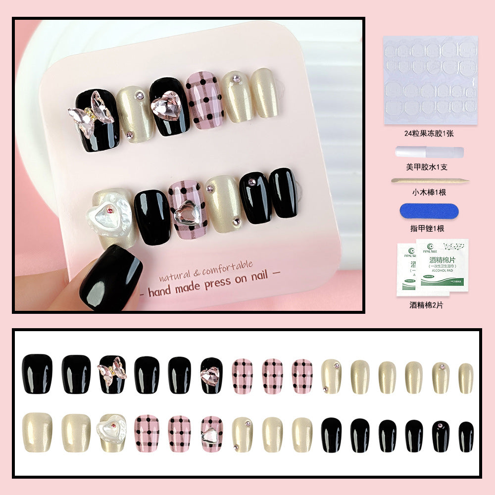 24Pcs Short Press On Nails for Daily Use