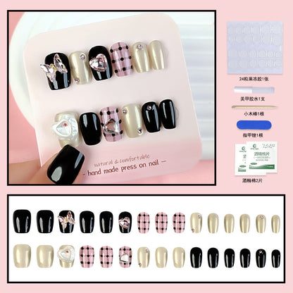 24Pcs Short Press On Nails for Daily Use