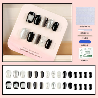 24Pcs Short Press On Nails for Daily Use