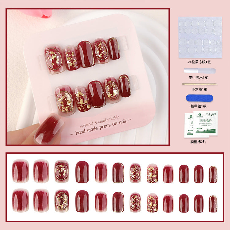 24Pcs Short Press On Nails for Daily Use