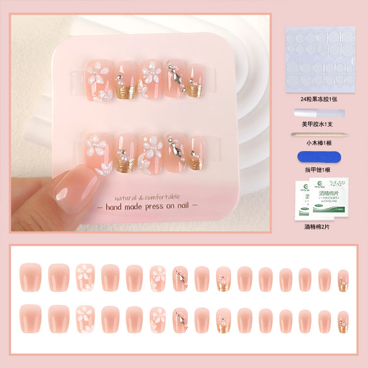 24Pcs Short Press On Nails for Daily Use