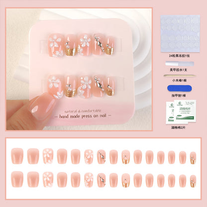 24Pcs Short Press On Nails for Daily Use