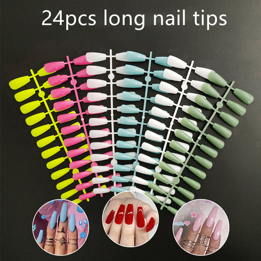 24tips/pc Fake Nails Matte /Glossy Detachable False Press on Nails Manucure Faux Ongles