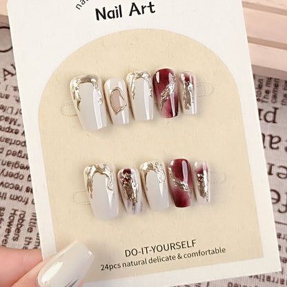 24Pcs Long Press On Nails for Daily Use