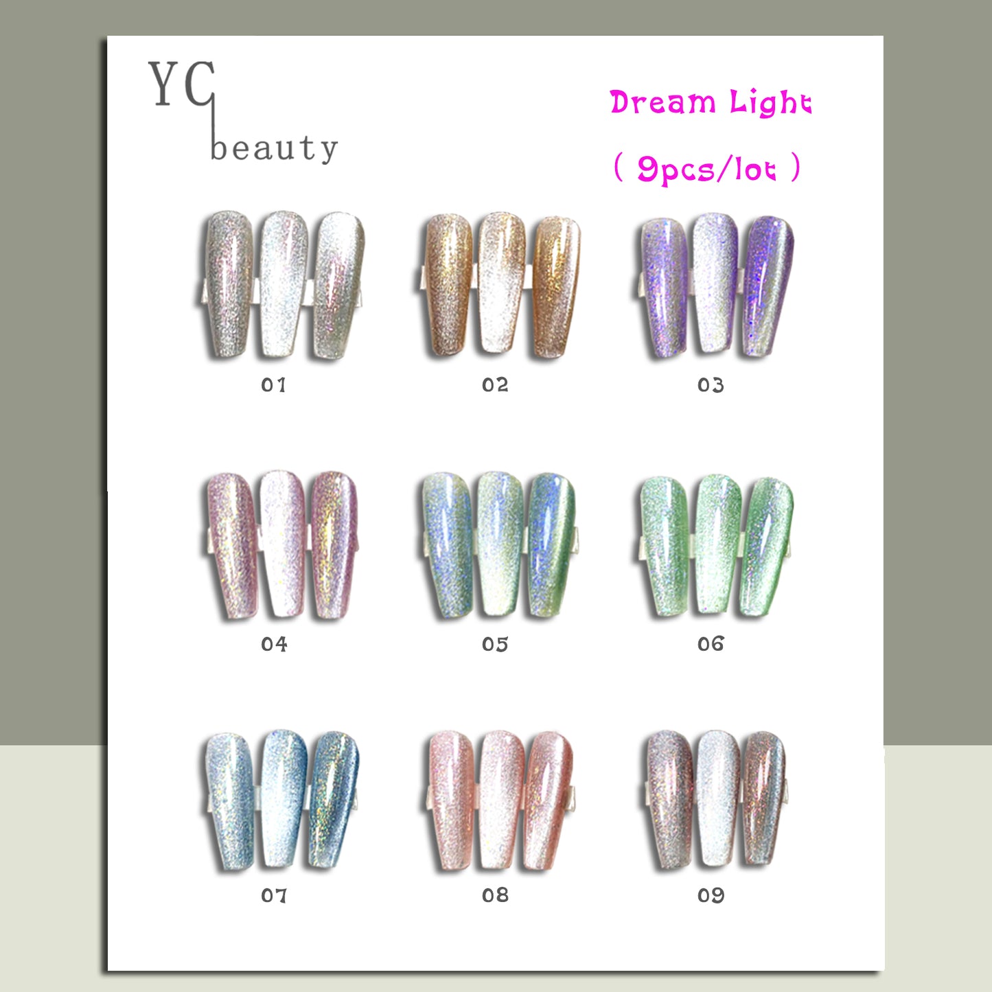 9pcs/lot Dream Light Cat Eye Nail Polish Set