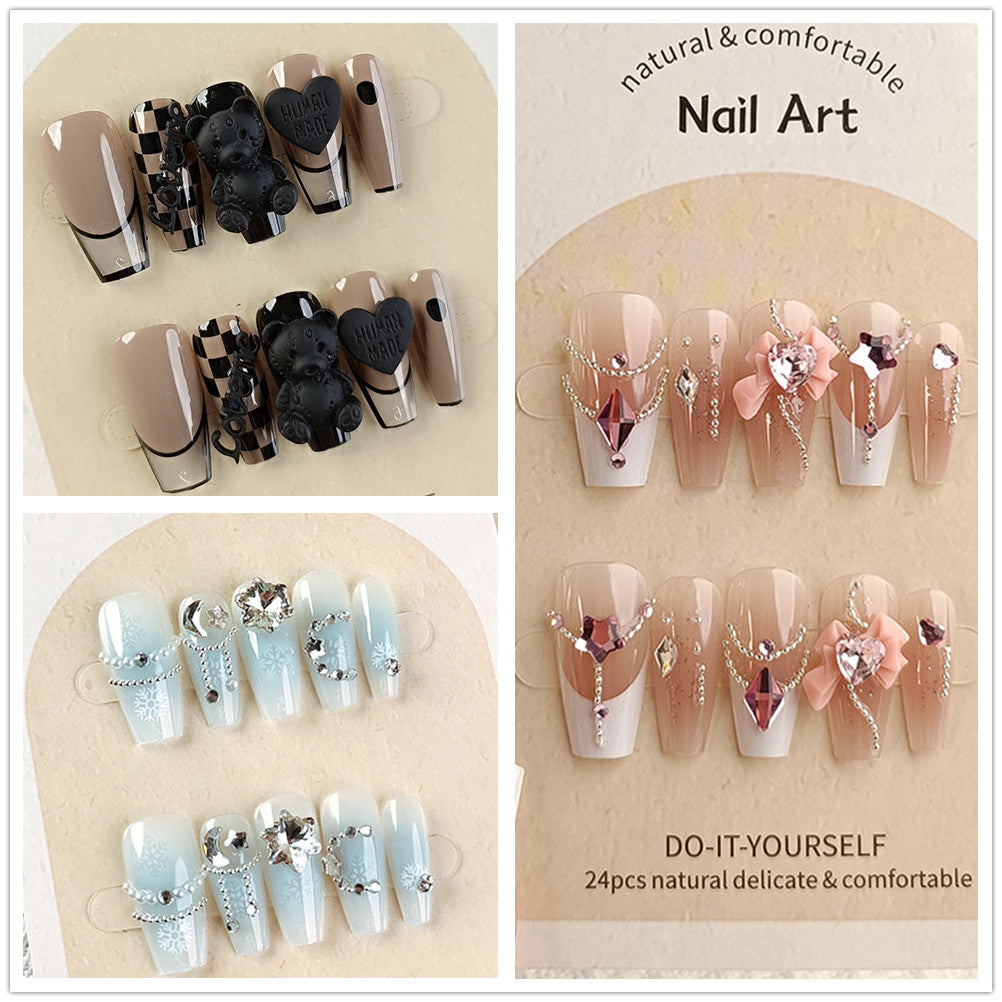 24Pcs Long Press On Nails for Daily Use